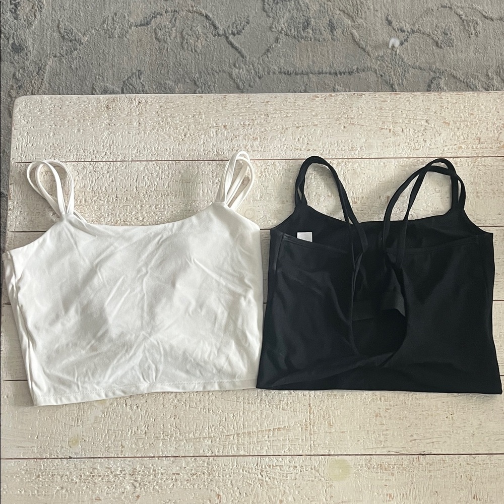 Women's Black and White Crop Tops